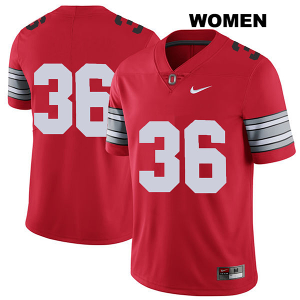 Ohio State Buckeyes Women's K'Vaughan Pope #36 Red Authentic Nike 2018 Spring Game No Name College NCAA Stitched Football Jersey MY19X25XG